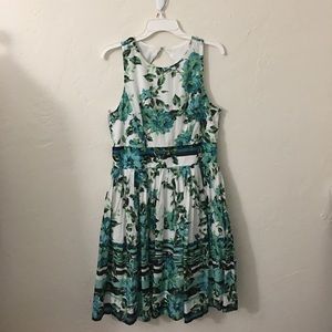 Floral fit and flare dress EUC